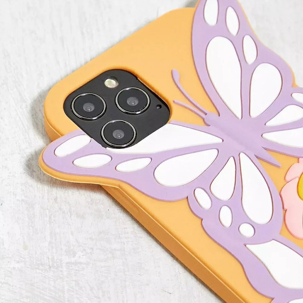 NWT UO Silicone Purple 3D Butterfly iPhone 12/12 Pro Cellphone Case